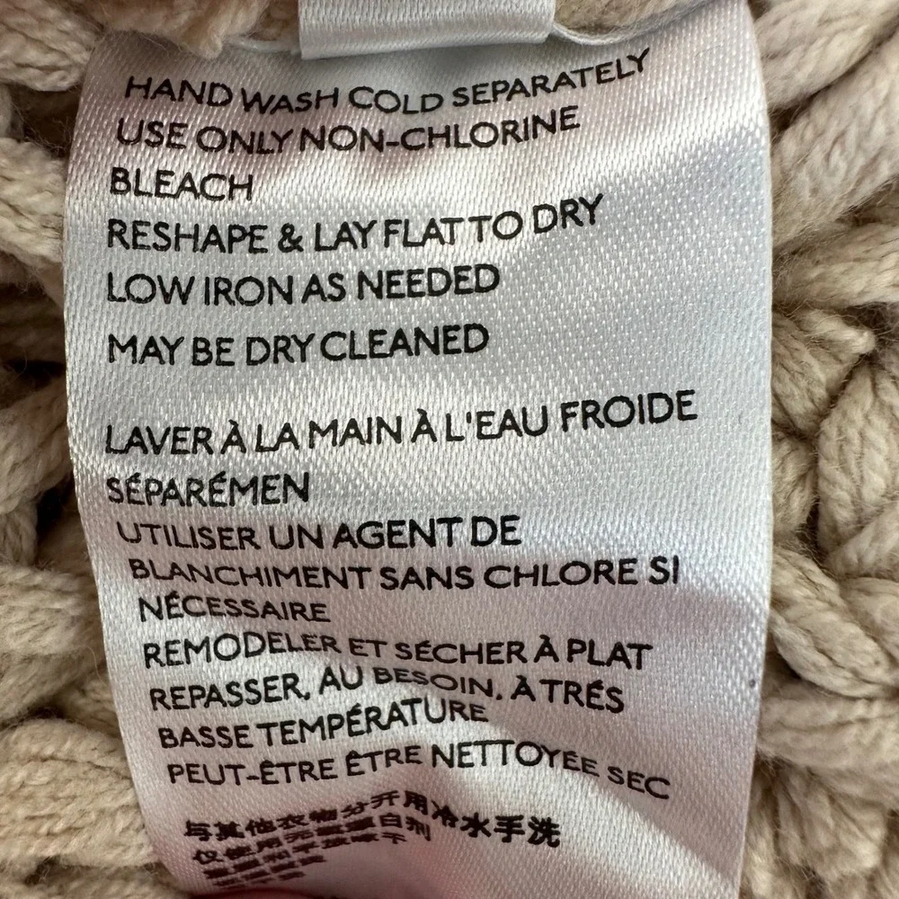 Free People My Only‎ Sunshine Sweater Womens Large Beige Mock Neck Chunky Knit